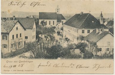 Postkarte aus dem Jahr 1908. Text: