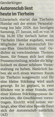 Donauwörther Zeitung 27.01.2024