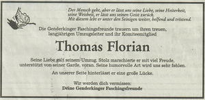 Thomas Florian Nachruf Donauwörther Zeitung 03.05.2005